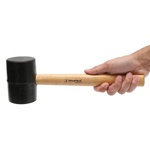 GreatNeck 32 Oz. Rubber Mallet with Hardwood Handle Won't Mar or Scratch - size: 32 oz
