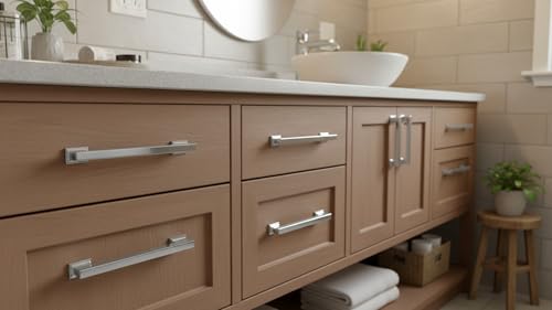 Alzassbg Polished Chrome Cabinet Pulls and Handles 10 Pack, AL3061CP - color: Polished Chrome, size: 3-3/4" Hole Center