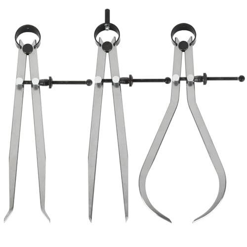 3Pcs 8 Inch Long Spring Caliper Set, Carbon Steel Outside Divider Caliper Compass, Calipers Measuring Tool for Wood Turning Lathe Projects
