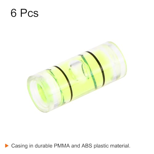 HARFINGTON 6pcs Small Cylindrical Bubble Level Vials 5x12mm PMMA Mini Horizontal Bubble Spirit Level Measuring Layout Tools for RV TV Picture Frame Hanging Tool Leveler - size: 5x12mm