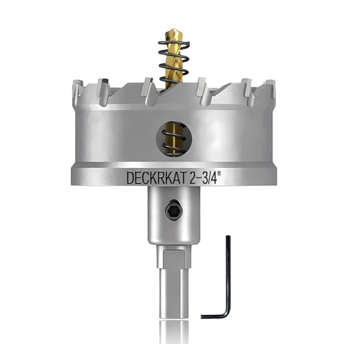 2-3/4" TCT Hole Saw for Hard Metal, Heavy Duty 70mm Tungsten Carbide Tipped Hole Cutter with Spring Loaded Pilot Drill Bit for Stainless Steel, Metal, Iron, and Plastic. - size: 2-3/4" (70mm)