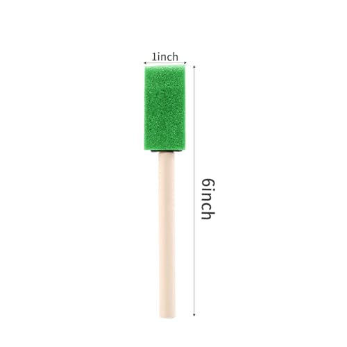 1" Foam Paint Brushes, 100 Pack, 1-Inch Painting Sponges (Green) - color: Green, size: 1"