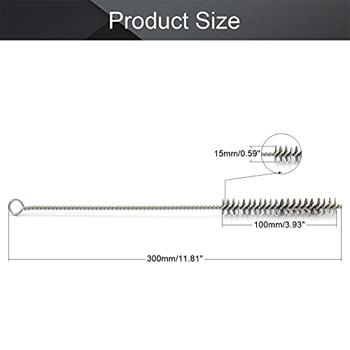 Utoolmart Steel Wire Cleaning Brush, Spiral Power Tube Brush, Steel Wire Tube Brush Cleaning Tool, Tube Bottle Brush, 0.6-inch Diameter 12-inch Length, 2pcs - color: 2pcs, size: 1.5cm