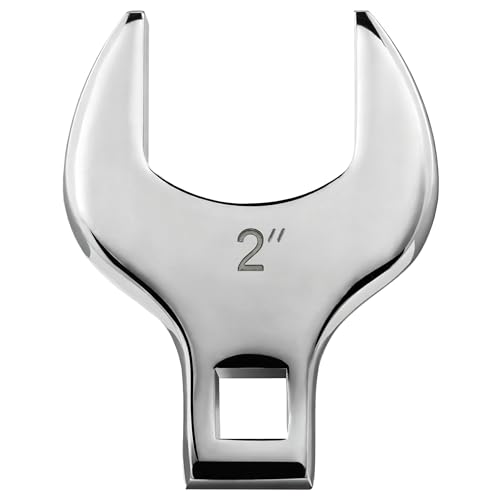 1/2'' Full Polish Drive Jumbo Crowfoot Wrench, Open End Wrench, SAE, 2'', CR-V Steel, Tools for Mechanics Maintenance or Repairs, Access Fasteners in Tight Spaces Work Hard-To-Reach Areas - size: SAE-2''