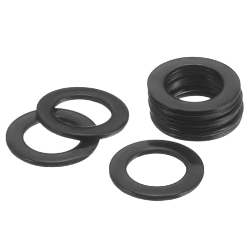 uxcell 75Pcs M8 304 Stainless Steel Flat Washers, ID 8mm, OD 14mm, Thickness 1mm Round Metal Washers for Screws Bolts, Outdoor Construction, Black - size: M8*14*1mm