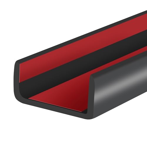 Rubber Edge Trim, Self-Adhesive U Channel Edge Protector for Plywood, Cabinet, 1-1/4" Wood Edge Banding, Flexible Furniture Repair, EPDM Material, Fit 1-1/4"(32mm), Length 20Ft, Black - size: Fit 1-1/4"- L20'