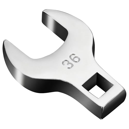 1/2'' Full Polish Drive Jumbo Crowfoot Wrench, Open End Wrench, Metric, 36mm, CR-V Steel, Tools for Mechanics Maintenance or Repairs, Access Fasteners in Tight Spaces Work Hard-To-Reach Areas - size: METRIC-36mm