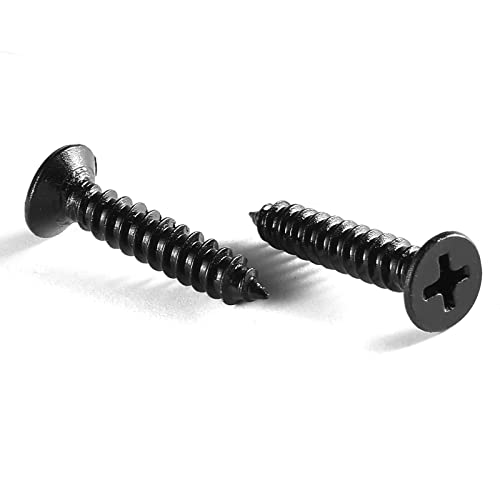 #6 x 3/4" Wood Screw 100Pcs 18-8 (304) Stainless Steel Screws Flat Head Phillips Fast Self Tapping Drywall Screws Black Oxide by SG TZH - size: #6 x 3/4"