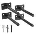 LEOPO 4-Pack 5 inch Floating Shelf Brackets, Hidden Shelf Bracket for Wood - color: Black-4Pack, size: 5 Inch