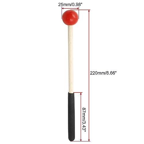 Bonsicoky 8 Inch Percussion Mallets, Red - color: Red