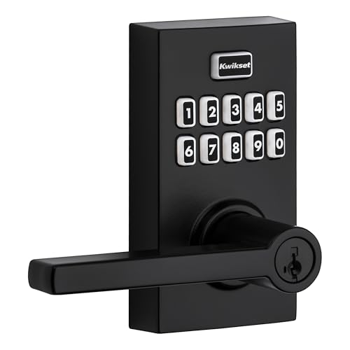 Kwikset 917HFL-514S Smartcode Keypad Electronic with Halifax Lever SmartKey with 6AL Latch and RCS Strike Matte Black Finish - color: Matte Black