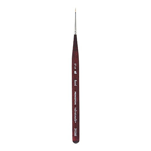 Princeton Velvetouch Mini Round Brush, Synthetic, Short Handle, Size 12/0 inch, 1 Count - size: Size 12/0 inch