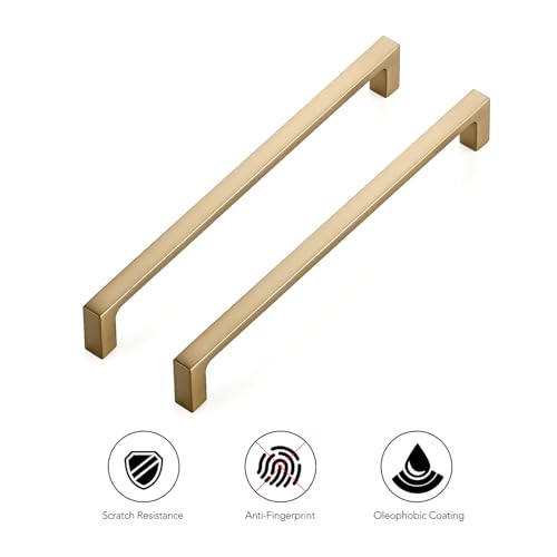 Ravinte Champagne Bronze Kitchen Square Cabinet Handles 7-1/2 Inch 10 Pack - size: 7-1/2 Inch Hole