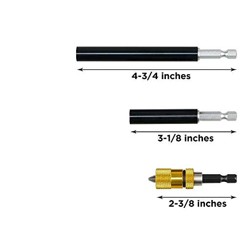 K406 Magnetic Bit Holder Set with Guide Sleeve and Adjustable Depth Magnetic Tip, 3-Piece - style: Guide Sleeve