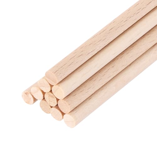 MECCANIXITY Wooden Dowel Rods,(3mm) 1/8 x 8 Inch Round Wooden Rod Unfinished Solid Wood Sticks Crafts Wand for Arts Decoration, Craft and DIY Projects Wand,Pack of 10 - size: (3mm)1/8 x 8 Inch
