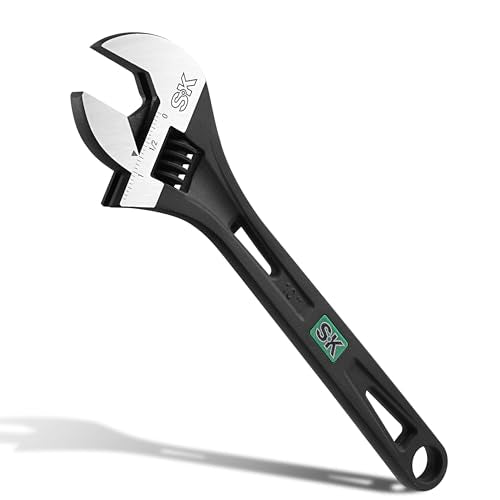 SK 10-Inch Adjustable Wrench, 2.6X ANSI Strength, Black Phosphate Finish