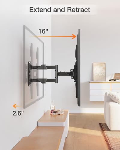 ELIVED Full Motion TV Wall Mount for 26-60" TVs, Max VESA 400x400, 77 lbs. - size: Motion: 26-60" TV
