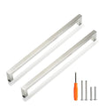 Cabinet Pulls Brushed Nickel Cabinet Handles Square Drawer Pulls, 5 Pack 11-1/3 Inch Stainless Steel Kitchen Door Cupboard Cabinet Handles, Cabinet Hardware Drawer Handles, 288mm Hole Centers - color: Brushed Nickel, size: Two Hole - 11-1/3 inch Hole Cent