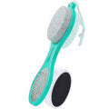 Foot Scrubber Brush with Pumice Stone for Feet, 5-in-1 Foot File Callus Remover, Stainless Steel Feet Scraper, Cleaning Brush and Sand Paper Debris Catcher for Home Foot Care, Green - color: Green