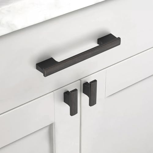 Asidrama 10 Pack 5 Inch(128mm) Oil Rubbed Bronze Cabinet Pulls Kitchen Cabinet Handles Cabinet Pulls Cabinet Hardware for Cupboard Drawer - color: Oil Rubbed Bronze, size: 5" Hole Center(128mm)