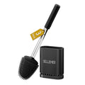 Sellemer Silicone Toilet Brush, Ventilation Slots Base Holder 3 Pack, Black - color: Black-3pcs
