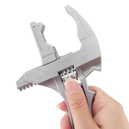 Stubby Adjustable Wrench, Large Opening Wrench Spanner, Aluminum Alloy Wide Jaw Spanner Repair Tool for Bathroom Washbasin Tube Plumbing Automotive