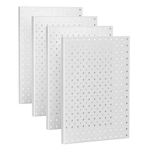Ultrawall Metal Pegboard Panels, Pegboard Wall Organizer, Gray Peg Boards - color: Gray, size: 16x12"- 4 Pcs