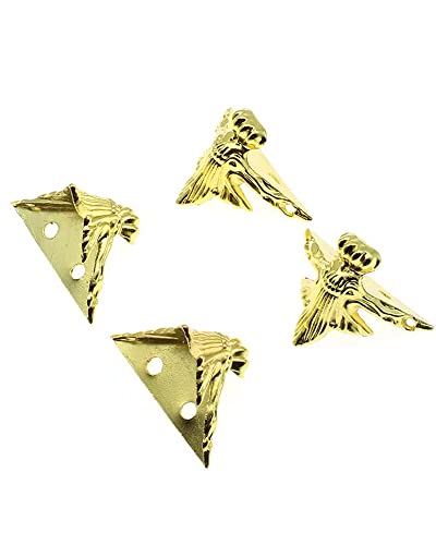 24 PCS Antique Brass Box Metal Feet Legs for Small Wood Jewelry Crafts Case - color: Gold