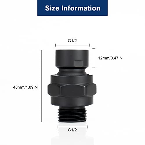 NearMoon Shower Head Swivel Ball Adapter - Solid Brass Shower Connector Ball Joint Adjustable Universal Shower Arm Extension Component (Matte Black) - color: Matte Black