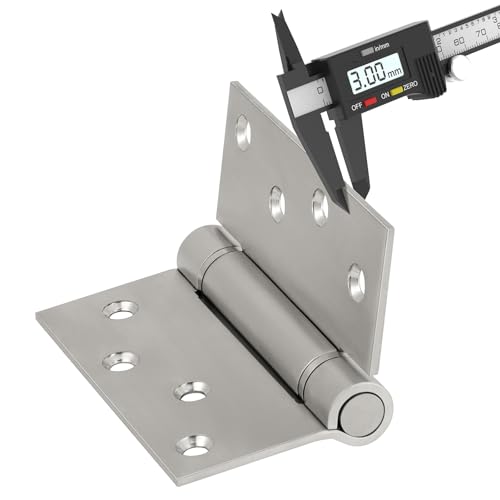Self Closing Door Hinges, 4x4 Inch 304 Stainless Steel Spring Type, 2 Pack - style: S hole - Square