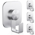 Aikzik 4 Pack Large Heavy Duty Wall Hooks - 26lb Max, Stainless Steel Adhesive Towel Hooks for Hanging Coat, Towel, Robe, Keys, Sticky Shower Hook for Door, Home, Bathroom, Kitchen, Office- Silver - color: Silver