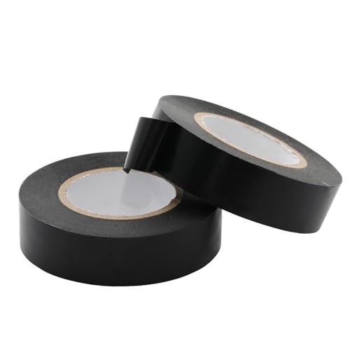 Black Electrical Tape PVC – 0.75” x 65’ 2 Rolls, High Adhesion, Waterproof & Heat-Resistant, Insulating Tape for Wire Repair, Automotive, Indoor Outdoor Use - color: Black