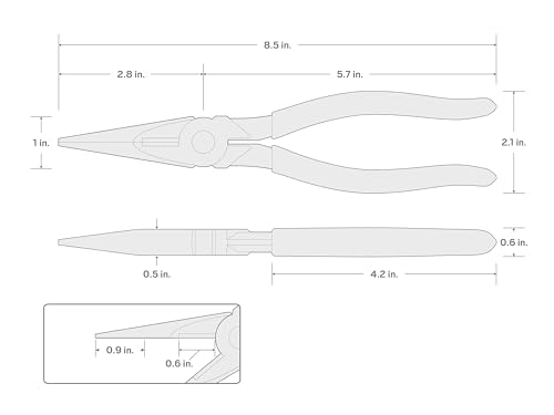 TEKTON 8 Inch Long Nose Pliers | PGF10008 - [Old Version] - color: Serrated Jaw, size: 8 Inch Straight