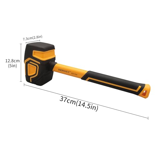 BOOSDEN Rubber Mallet Hammer Soft Plastic Large Rubber Hammer 36 oz - size: 36 oz