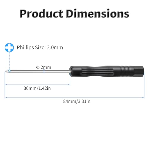 12 Pcs 2mm Phillips Precision Screwdriver, 2mm Magnetic Tip, 84mm - size: 2 Phillips1