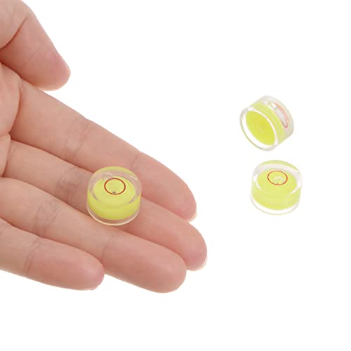 HARFINGTON 3pcs Round Bubble Level 15x8mm Mini Circular Bullseye Spirit Levels for Leveling Camera Tripod Telescope Workshop Turntable Pictures Frame, Yellow - color: Yellow (Red Circle), size: 15x8mm