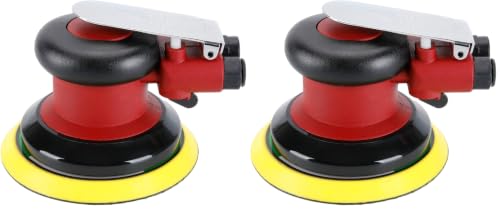 Professional Air Random Orbital Palm Sander, Heavy Duty Dual Action Pneumatic Sander with 1pc Backing Plate (5 inch) (Pack of 2) - size: 5 inch (Pack of 2)