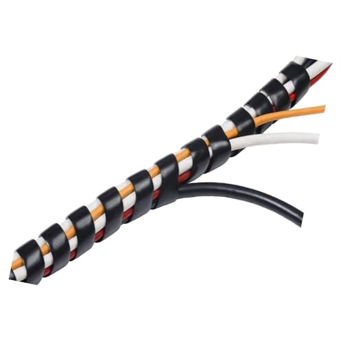 Spiral Cable Wrap -(6 mm) Cord Covers Bundle Sleeve Hose for PC TV Computer Electrical Wire Organizer, Cord Cover and Detangler (1/4 Inch-45Ft Black) - size: Black-1/4 inch-45 ft