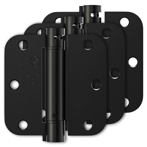 Luxbaro 3 Pack Self Closing Door Hinges 3.5 Inch, Adjustable Tension - color: Matte Black-5/8'', size: 3.5" 3 Pack
