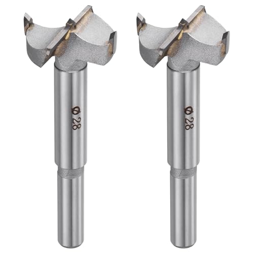 2pcs 28mm(1-3/32") Forstner Drill Bit Carbide Tipped 2 Flute - size: 28mm(1-3/32")