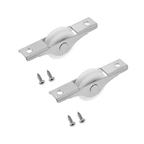 MroMax 2Pcs 25mm/0.98" Dia Screen Door Rollers Nylon White Sliding Wheel U Groove Electroplating Sliding Wheel with Stainless Steel Shell for Garage Screen Door - color: 2Pcs White U Groove Wheel