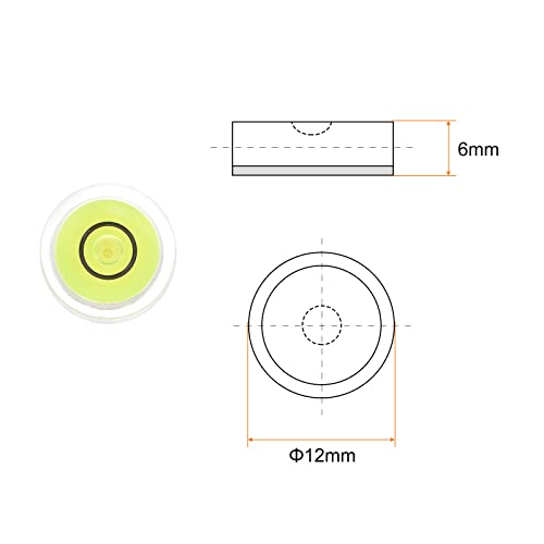 HARFINGTON 3pcs Round Bubble Level 12x6mm Mini Circular Bullseye Spirit Levels for Leveling Camera Tripod Telescope Workshop Turntable Pictures Frame, Lime - color: Lime (Black Circle), size: 12x6mm