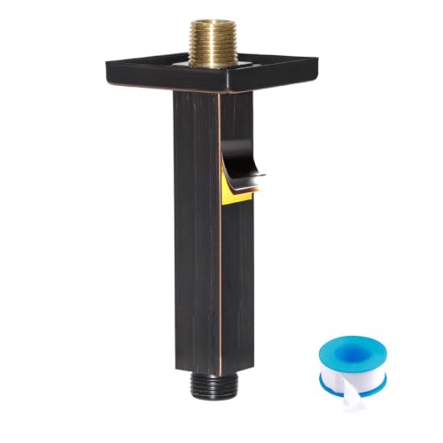 Enga Brass 6-Inch Straight Shower Arm with Flange, Oil Rubbed Bronze - color: Oil Rubbed Bronze, style: 6 Inch