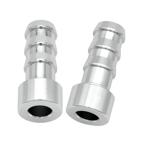 EVIL ENERGY 5/8" Weld On Hose Barb Tail Nipple On Bung Fitting Adapter Natural Aluminum 2PCS - size: 5/8 barb