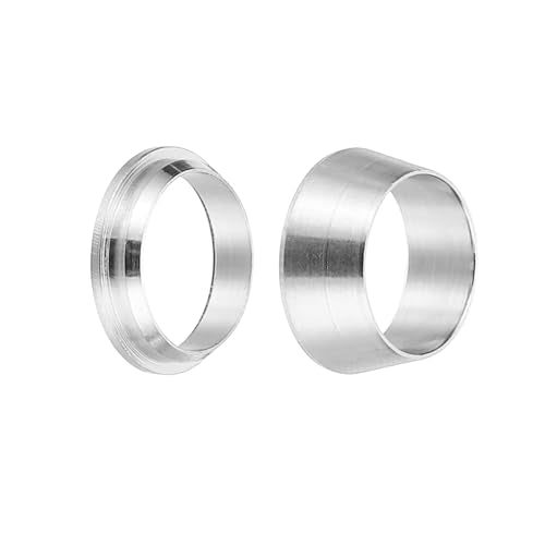 PATIKIL 3/8" Tube OD 304 Stainless Steel Compression Tube Fitting Sleeve, 20 Pack Double Ferrule Ring Tubing Fitting Assortment Kit, Silver - size: 3/8 Inch
