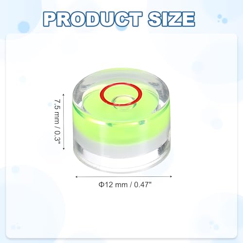 HARFINGTON 12pcs Circular Bubble Spirit Level 12x7.5mm Mini Round Bubble Spirit Level Little Measuring Layout Tools for TV Industrial Carpentry Picture Frame, Green/Red - color: Green/Red, size: 12x7.5mm