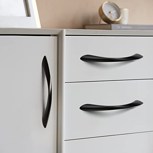 Black Cabinet Pulls 5 Inch Arch Twisted Matte Black Handles Drawer Kitchen Cupboard Bathroom Dresser Cabinet Hardware Zinc Alloy 10 Pack - color: Black, size: 5 Inch Hole Centers