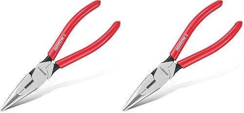 ARROW 8" High Leverage Needle Nose Pliers with Side Cutters, Long Nose Pliers for Gripping, Wire Bending, Cutting (Pack of 2) - size: 8 INCH (Pack of 2)