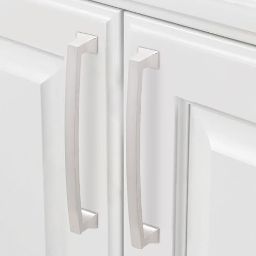 COTYKILEY 10 Pack 6.3 Inch(160mm) Brushed Satin Nickel Cabinet Handles Kitchen Cabinet Pulls Cabinet Door Handles Kitchen Cabinet Hardware - color: Brushed Satin Nickel, size: 6-1/4" Hole Center（160MM）