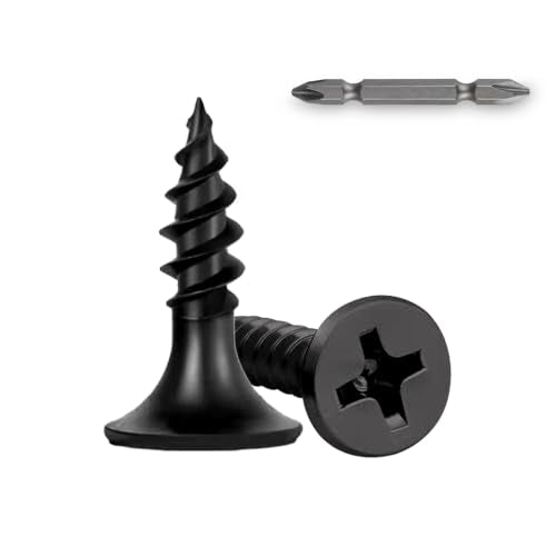 130Pcs Self-Tapping Black Wood Screws with Driver Bit, #8 x 1/2" - size: #8x1/2"